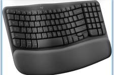 Image of Logitech Wave Keys Wireless Bluetooth Keyboard with Palm Rest QWERTY - Graphite