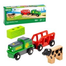 Image of BRIO Battery Powered Farm Train 36018 Wooden Rail Electric Vehicle Locomotive Ag