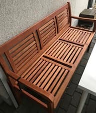 Image of Large Wooden Garden Bench Solid Wood Heavy Duty 3 Person Outdoor Patio Seater UK