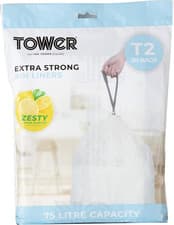 Image of 75L Lemon Scented Bin Liners, 20 Pack, White