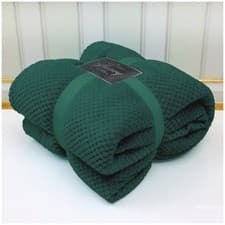 Image of LUXURY POPCORN WAFFLE BLANKET FLEECE TRAVEL THROW SOFA BED WARM COSY EXTRA LARGE