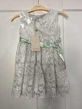 Image of Brand New Monsoon Girl Occasional Wear Blue Lace Dress - 12-18 Age Months