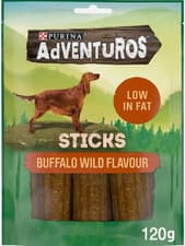 Image of Adventuros Sticks Dog Treats Buffalo Flavour 120G Pack of 6.
