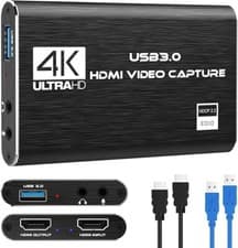 Image of 4K Audio Video Capture Card, USB 3.0 HDMI Video Capture Device Full HD