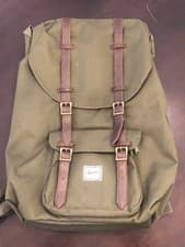 Image of Herschel Supply Co Retreat Black Travel Backpack Padded Laptop Bag Olive Green