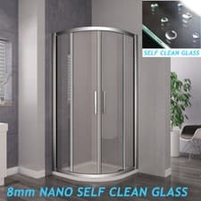 Image of Offset Quadrant Shower Enclosure &Tray NANO / Tempered Glass Door Screen Cubicle