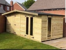 Image of 12ft x24ft Heavy Duty Wooden Garden Summerhouse/Shed/Workshop/Garage 25mm TGV