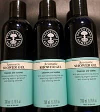 Image of 3 X NEAL'S YARD REMEDIES AROMATIC SHOWER GEL 200ML X 3 NEW & UNOPENED EXP:07/27