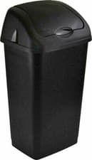 Image of Plastic Swing Bin Black 60L Waste Rubbish Dust Home Kitchen Office Dustbins