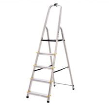 Image of BiGDUG Aluminium Step Ladder - Non-Slip Surface Hand Rails - 3-8 Tread Step