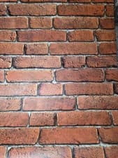 Image of Slightly Imperfect Red Brick Effect Wallpaper – Rustic Exposed Brick Industrial