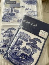 Image of Spode Oven Gloves and Tea Towel Blue Italian Design 100% Cotton