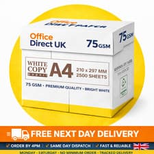 Image of A4 COPIER PAPER PRINTER WHITE 5 REAMS OF 500 SHEETS PHOTOCOPY STATIONARY (2500)