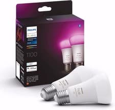 Image of Philips Hue White and Colour Ambiance Smart Light Bulb 2 Pack E27 1100 Lumen
