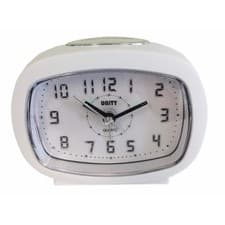 Image of BEEP ALARM CLOCK 9CM IN WHITE NIGHT LIGHT WITH SWEEPING SECONDS HAND