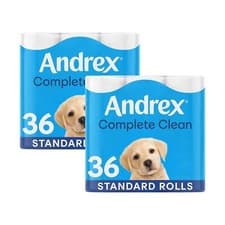 Image of Andrex Toilet Rolls x72 Classic Clean Fragrance-Free 2 Ply Toilet Paper