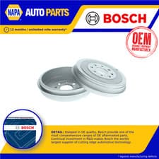 Image of 2x Brake Drums (Pair) fits VAUXHALL CORSA D, E 1.3D Rear 2006 on Set Bosch New