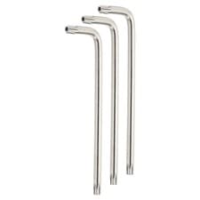 Image of 3Pcs T45 Anti Tamper Proof Torx Hex Key Wrench with Hole 6.3" Long Bright Silver