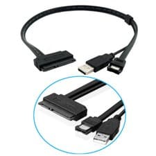 Image of M13 SATA 22Pin to eSATA Data USB Cable Adapter for 2.5'' Hard Drive Power Cable