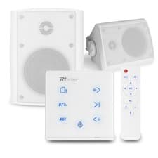 Image of A50W Wall Speaker System, Touch Screen Bluetooth Amplifier with 2x BGO40 White