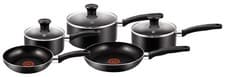 Image of Tefal Essential 5-Piece Non-Stick Cookware Set: 3 Saucepans (16/18/20CM) with