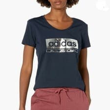 Image of Adidas Women's Foil Graphic Tee, GL2848, Color: Ink, Size: Small (New With Tag)