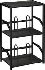 Image of Record Player Stand, 3-Tier Bedside Table with Record Storage, Side Table Hold