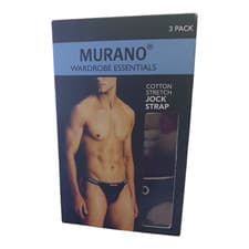 Image of Murano Men’s Cotton Stretch Jock Strap 3‑Pack Size L Wardrobe Essentials NWT