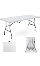 Image of ACCURATE 6Ft Heavy Duty Folding Table, Premium Quality - WHITE (180X74cm) (6FT)