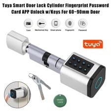 Image of NEW Smart Door Lock Cylinder Fingerprint Password Card APP Unlock+Keys 60~90mm