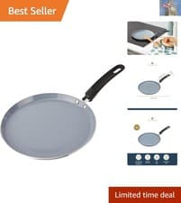 Image of Eco-Friendly 24cm Induction Crepe Pan - Healthier Non-Stick Ceramic Cookware