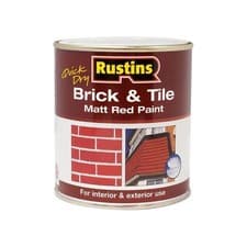 Image of Rustins Quick Dry Brick & Tile Paint Matt Red 250ml