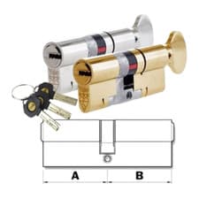 Image of Yale Thumb Turn Euro Cylinder Door Lock AS Platinum TS007 3 Star