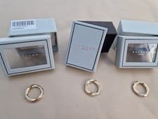Image of 3 Buckley London Twist Style Gold And Diamonte Rings Double Sided Gold Plated