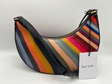 Image of PAUL SMITH SWIRL Women's Leather Crescent Banana Crossbody shoulder BAG