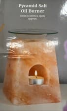 Image of Pyramid salt Oil Burner Himalayan salt 10cm X 10cm X 13cm Approx Gift Present