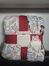 Image of NUTCRACKER BALLET Christmas Dreamy Cotton Gauze Coquette Queen Throw Blanket NWT