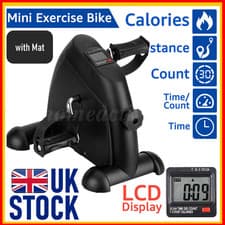 Image of Mini Exercise Bike Pedal Exerciser Machine Foot Arm & Leg Recovery Peddle w/ Mat