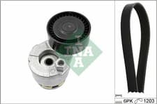 Image of 529 0009 10 INA V-RIBBED BELT SET FOR DACIA MAHINDRA RENAULT NISSAN RENAULT