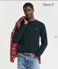 Image of Gant Superfine Lambswool Crew Neck Sweater