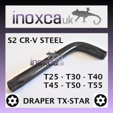 Image of DRAPER TORX PIN HOLE KEY T25 T30 T40 T45 T50 T55 BLACK CR-V S2 TX-STAR WRENCH