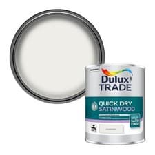 Image of DULUX TRADE QD SATINWOOD BRILLIANT WHITE 1L