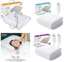Image of ELECTRIC HEATED BLANKET UNDERBLANKETS SINGLE KING DOUBLE UNDER BLANKET WASHABLE