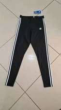 Image of ADIDAS ORIGINALS 3 STRIPES BLACK LEGGINGS UK 14  BNWT