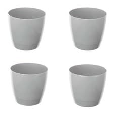 Image of 4 x Whitefurze Round Cool Grey Indoor Pots 20cm