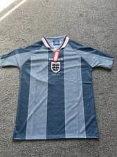 Image of Retro England Away Football Shirt Euro 96 - Size Large Brand New