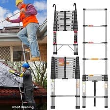 Image of Telescopic Ladder 3.8M 5M Multi-Purpose Extendable Folding Step A-frame Ladder
