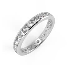 Image of 2.7MM 1.00Ct Natural Round Diamond Full Eternity Ring Channel Set In White Gold