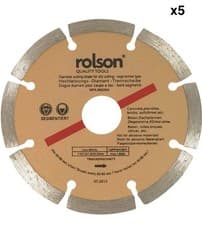 Image of Rolson 115mm Segmented Diamond Cutting Blades x5 - 24394 - Concrete - Tiles