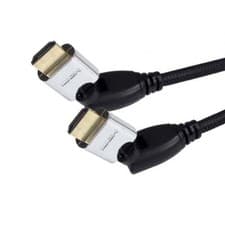 Image of Premium HDMI Swivel and Rotate ANGLED BRAIDED v2.0 HDTV 2160p 4K 3D + Ethernet